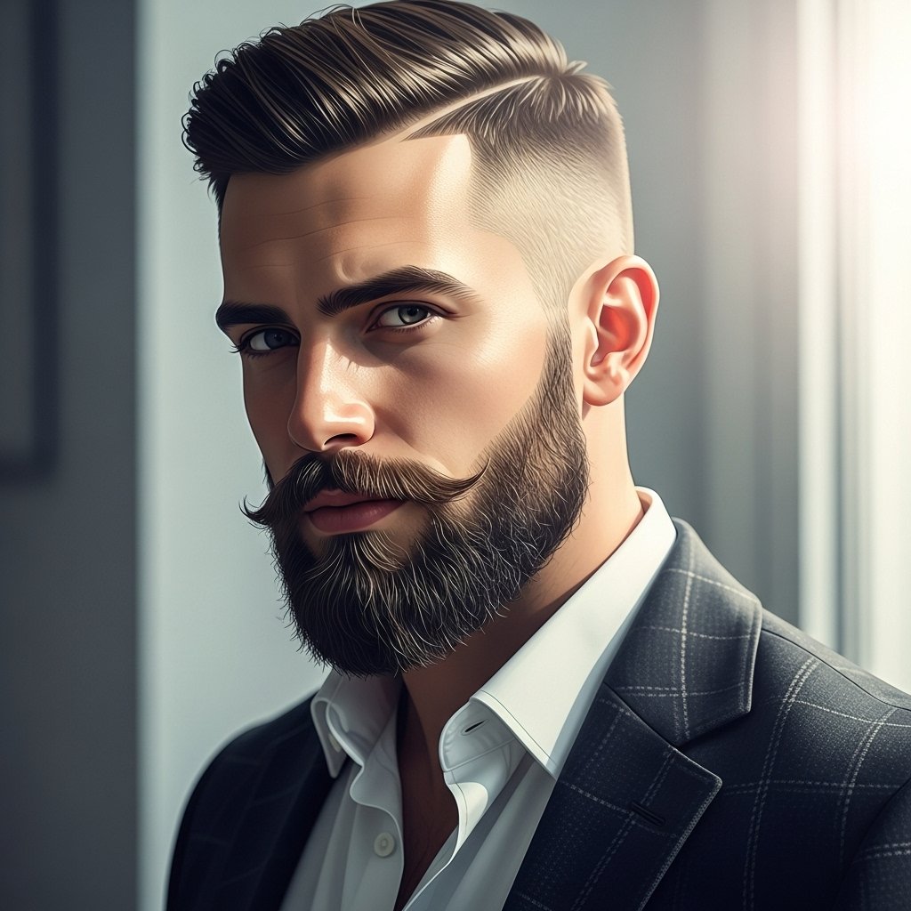hair cut style with beard​
